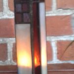 windlicht art deco stijl paars  hoogte ca 17 cm €20,-