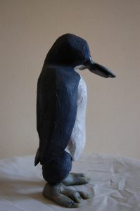 Pinguïn  speksteen hoogte ca 30cm   € 105-